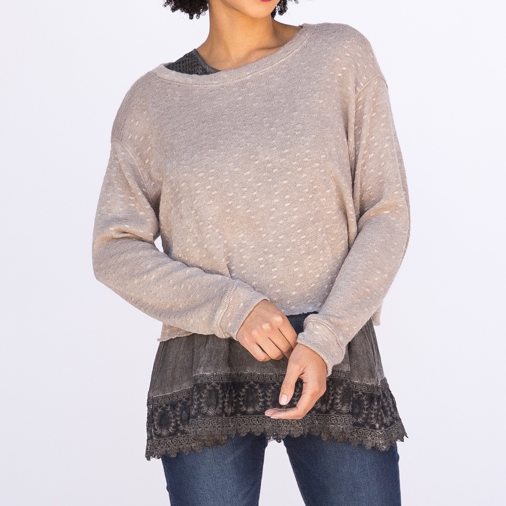 Pullover Slub Taupe